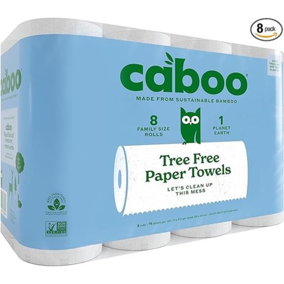 Bamboo Paper Towels, 8 Rolls, Earth Friendly Sustainable Kitchen Paper Towels - Picture 8 of 8